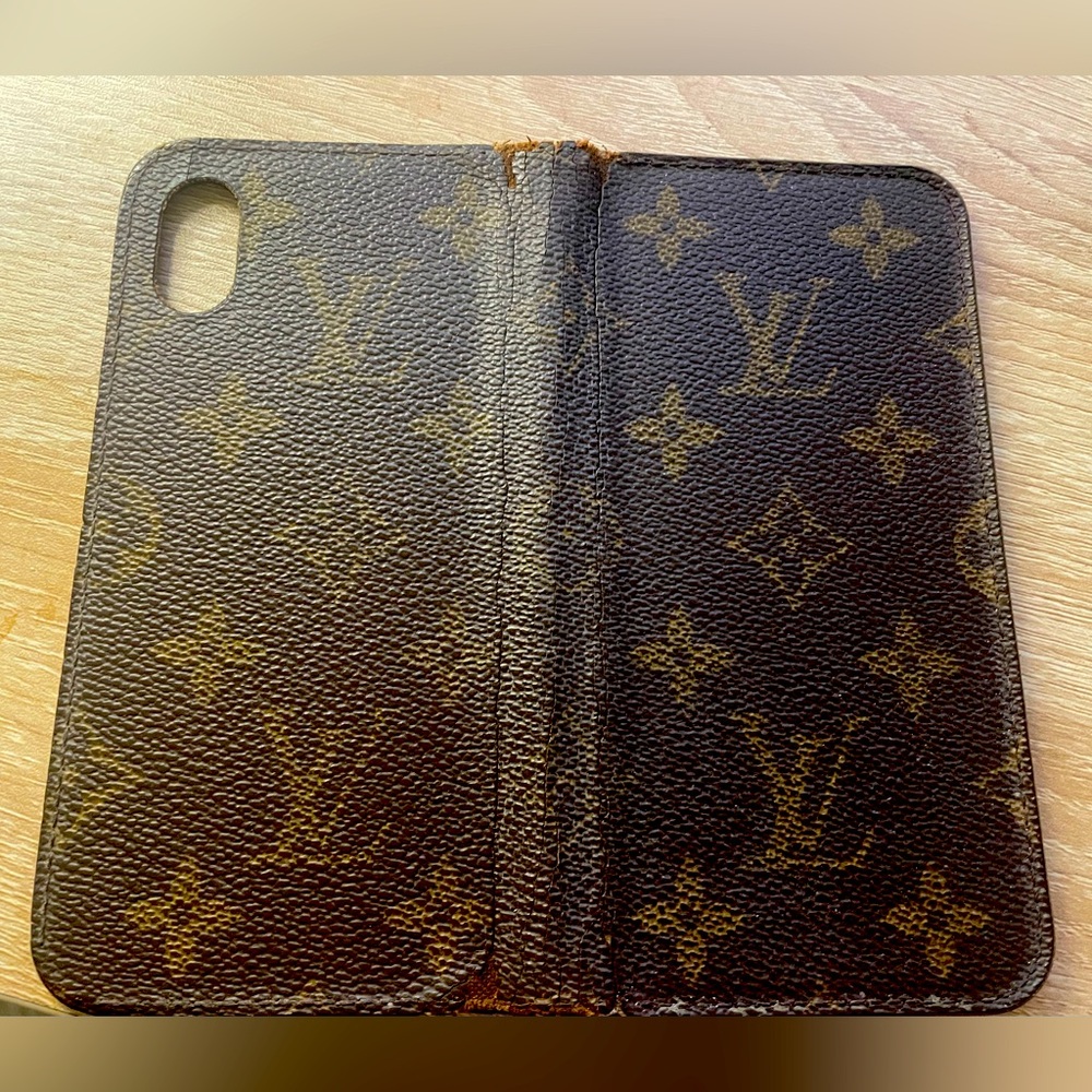 Louis Vuitton monogram, iPhone 12 phone case.